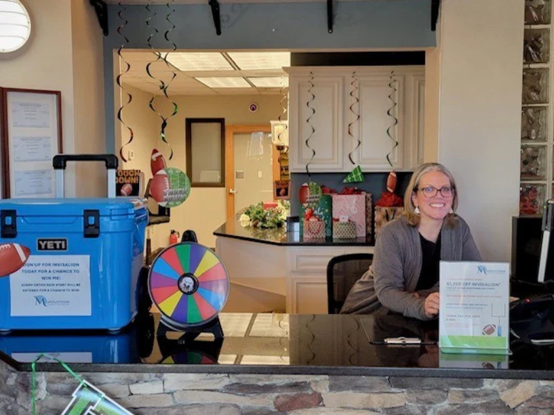 Photo of Front Office Doing a Giveaway for their Patients of a Yeti Cooler